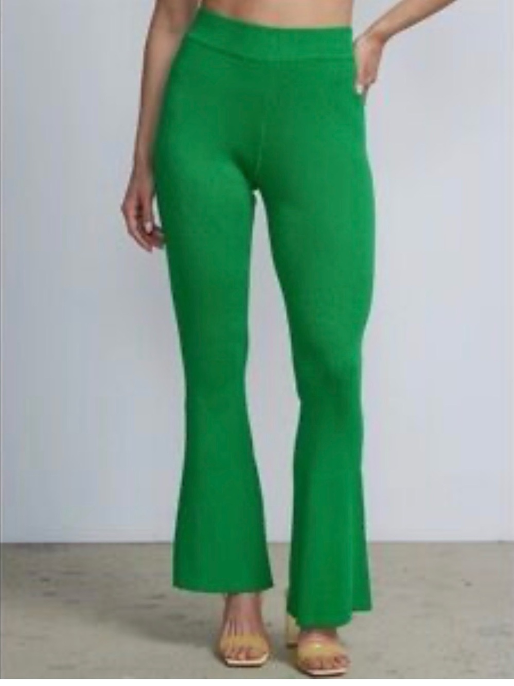 New York & Company Emerald Green Ribbed Knit Top